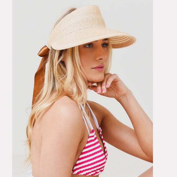 Eugenia Kim Visor Hat with Ribbon Back main image 6